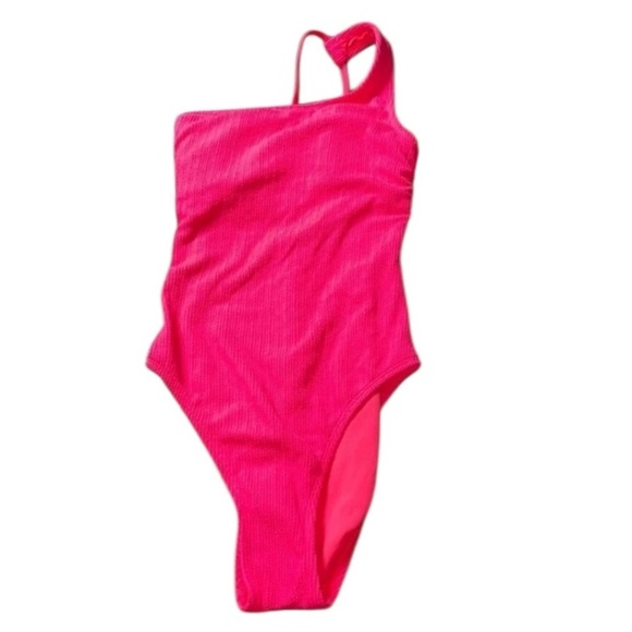 Xhilaration Swim | Xhilaration Pink One Shoulder One Piece Swimsuit Color: Pink - Picture 1 of 7